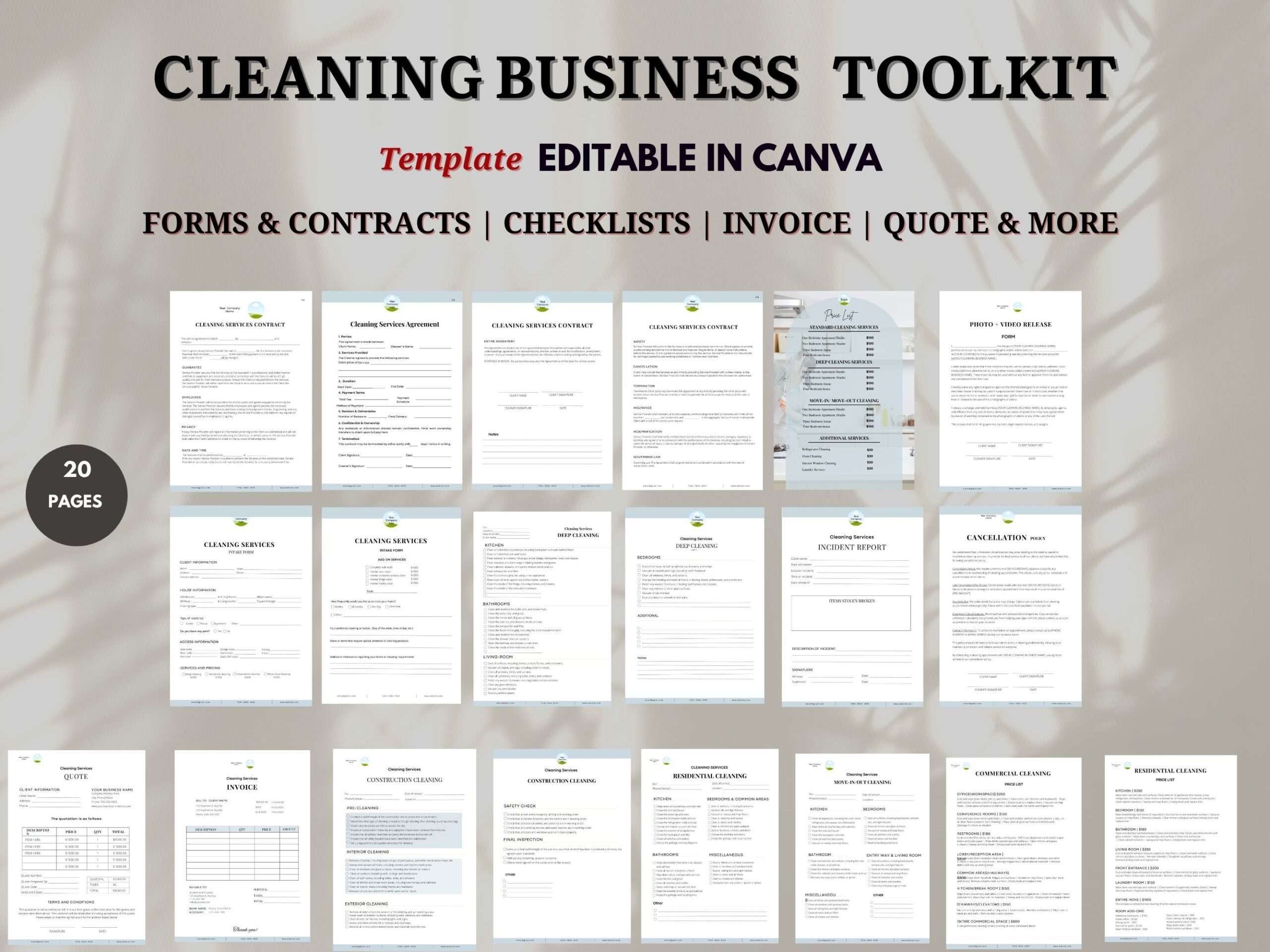 Cleaning business contract